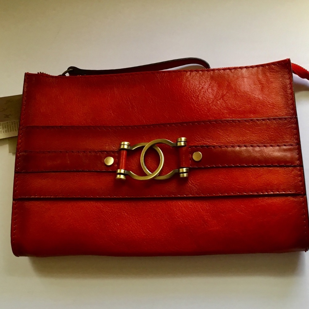 PRATESI BEAUTIFUL OXBLOOD RED LARGE WRISTLET